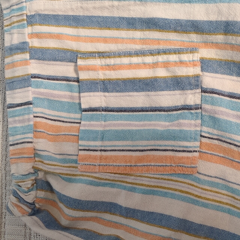 Briggs New York Multi-Color Pastel Striped Linen Rayon Blend Shorts - Picture 8 of 11